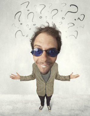 Soru işaretli koca kafalı.