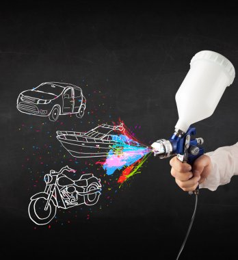 adam araba, tekne ve motosiklet airbrush sprey boya ile çizmek