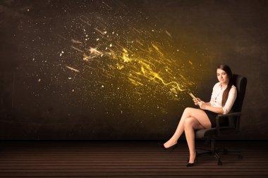 işkadını arka plan tablet ve enerji patlaması ile