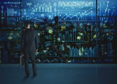 istatistik arka plan ile çizim işadamı