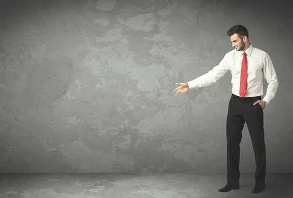 Business person throwing with empty copyspace — Stock Photo, Image