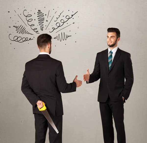 Angry business handshake concept — Stock Photo, Image