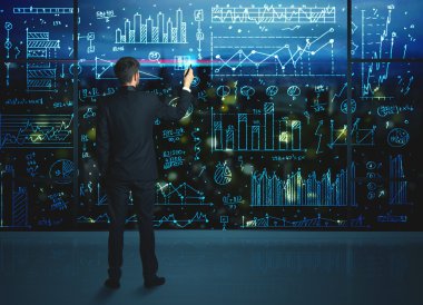 istatistik arka plan ile çizim işadamı