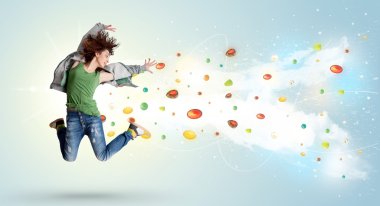 güzel kadın renkli taşlar ve kristaller ile b atlama