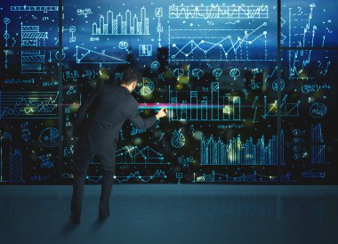 istatistik arka plan ile çizim işadamı
