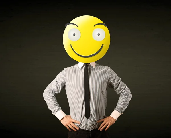 Businessman with smiley face — Stock Photo, Image