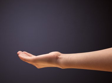 kadın sunan kopya alanı