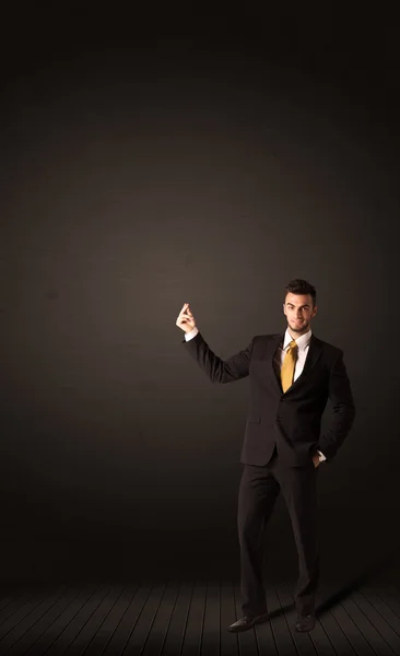 Businessman making gesutres — Stock Photo, Image