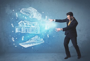 El yapımı araba yatı ve ev fırlatan zengin kişi.