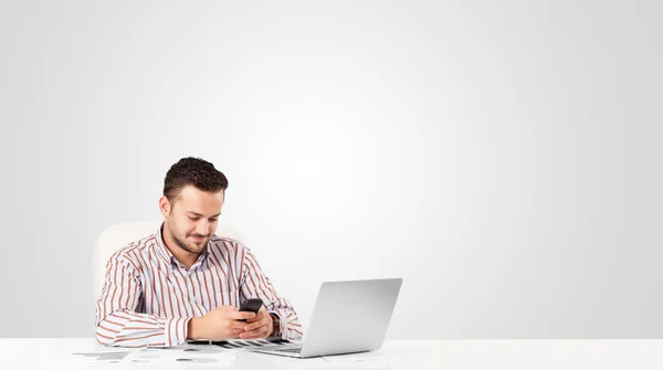 Attractive businessman with plain white copy space — Stock Photo, Image