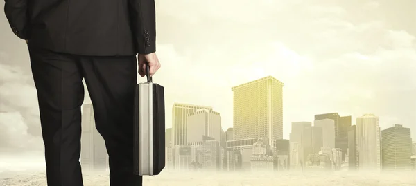 Businessman with city view — Stock Photo, Image