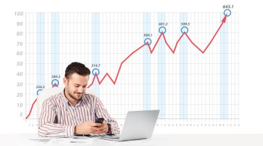 işadamı borsa ba yükselen grafiği ile hesaplanması