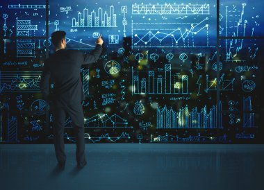 istatistik arka plan ile çizim işadamı