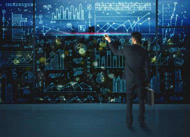 istatistik arka plan ile çizim işadamı