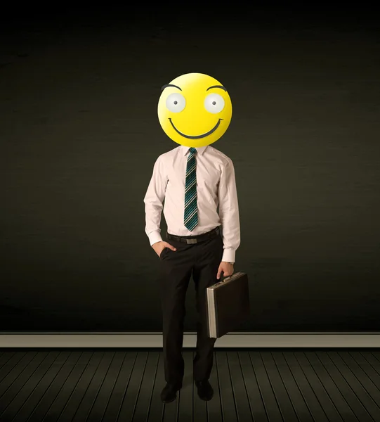 Businessman with smiley face — Stock Photo, Image