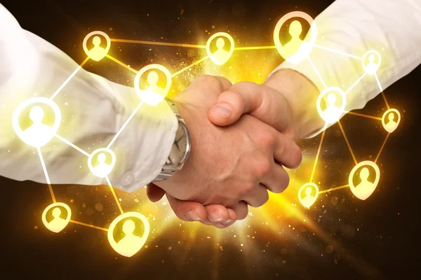 Social netwok anslutning handslag — Stockfoto