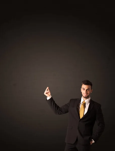 Businessman making gesutres — Stock Photo, Image