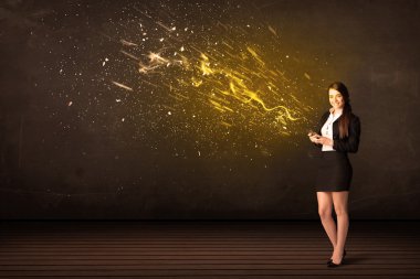işkadını arka plan tablet ve enerji patlaması ile