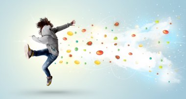 güzel kadın renkli taşlar ve kristaller ile b atlama