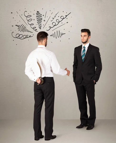 Wütendes Business-Handshake-Konzept — Stockfoto