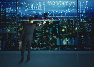 istatistik arka plan ile çizim işadamı
