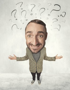 Soru işaretli koca kafalı.