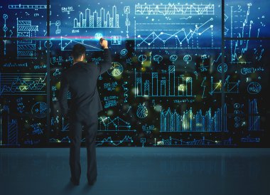 istatistik arka plan ile çizim işadamı