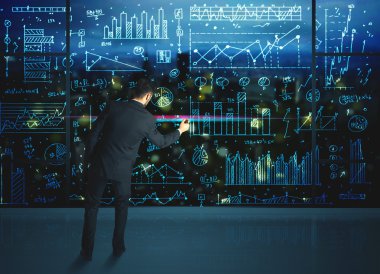 istatistik arka plan ile çizim işadamı
