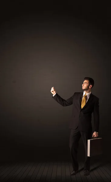 Businessman making gesutres — Stock Photo, Image