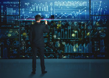 istatistik arka plan ile çizim işadamı
