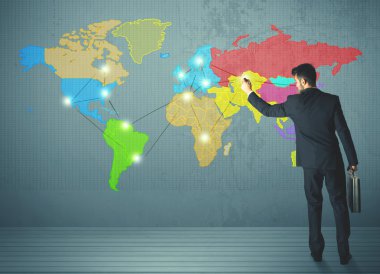 duvarda işadamı çizim Haritası