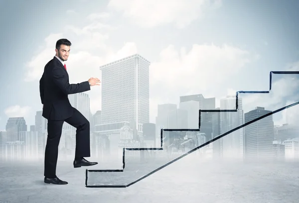 Business person in front of a staircase — Stock Photo, Image