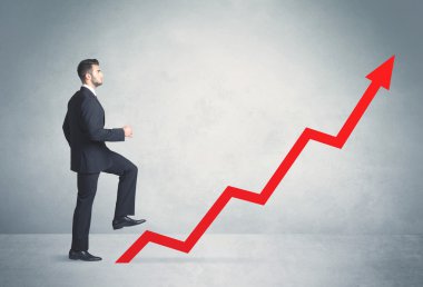 Kırmızı grafik oku tırmanma