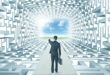 işadamı labirent içinde