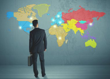 duvarda işadamı çizim Haritası