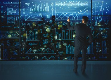 istatistik arka plan ile çizim işadamı