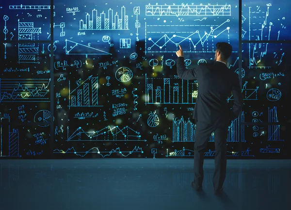 istatistik arka plan ile çizim işadamı
