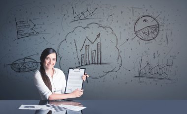 iş kadını ile iş diyagramları