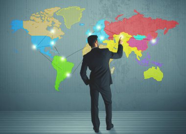 duvarda işadamı çizim Haritası