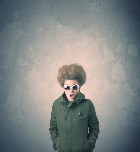 Extreme hair style young woman portrait — Stock Photo, Image