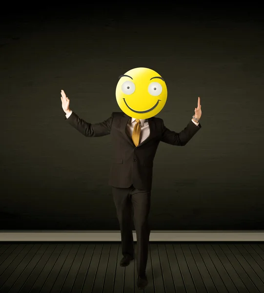 Businessman with smiley face — Stock Photo, Image