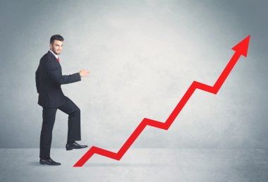 Kırmızı grafik oku tırmanma