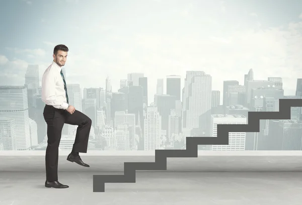 Business person in front of a staircase — Stock Photo, Image