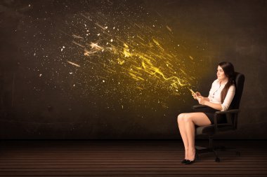 işkadını arka plan tablet ve enerji patlaması ile