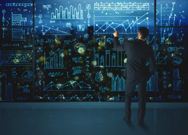 istatistik arka plan ile çizim işadamı