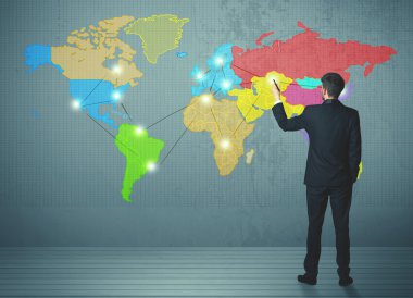 duvarda işadamı çizim Haritası