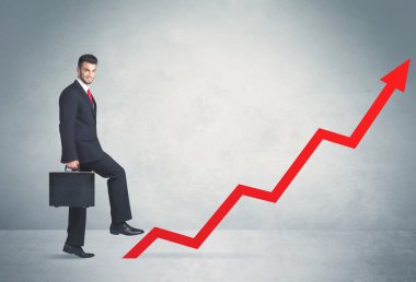 Kırmızı grafik oku tırmanma
