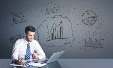 İş diyagramları ile işadamı