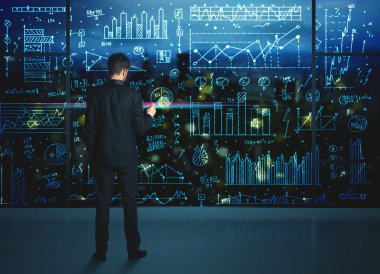 istatistik arka plan ile çizim işadamı