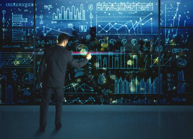 istatistik arka plan ile çizim işadamı